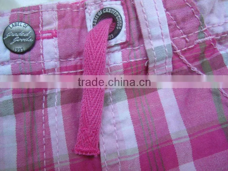 2012 new fashion ladies plaid casual soft cotton shorts