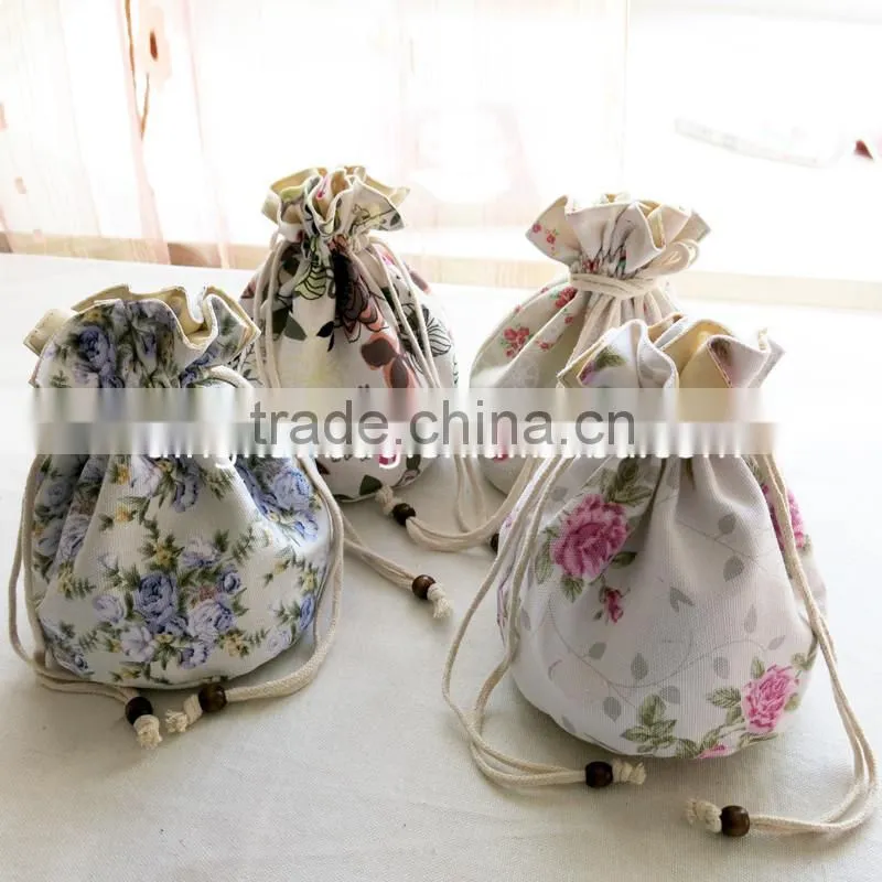 wholesale cotton fabric drawstring bag