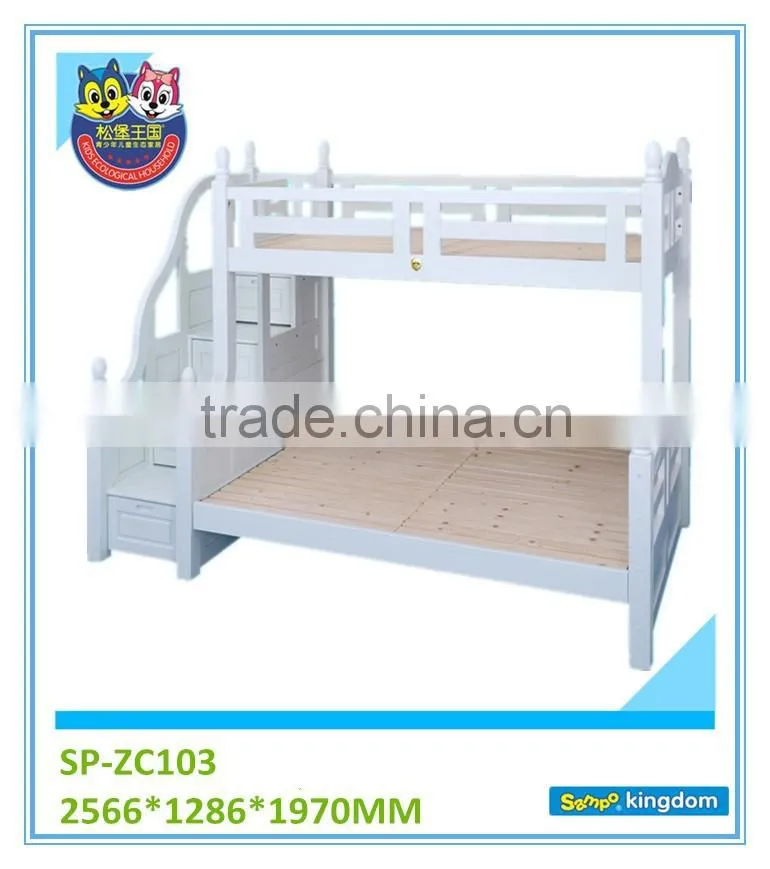 The Nobel series bunk bed for kids white color bedroom furniture SP-ZC103M