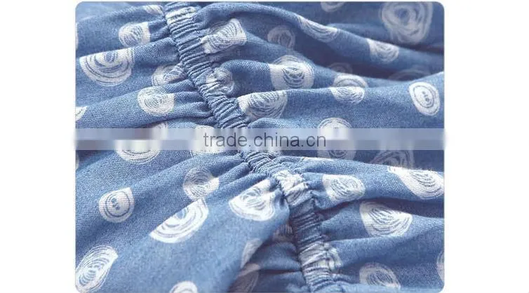 2014 Ladies Casual Women Top Designer Denim Summer women wear short sleeve Dress High Qality printing Women dress fashion 2014