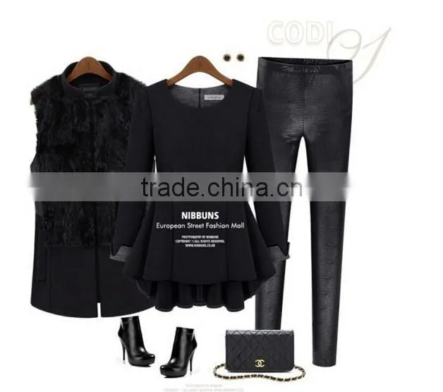 2014 new arrival long sleeve plus size wool knitted sweater for women