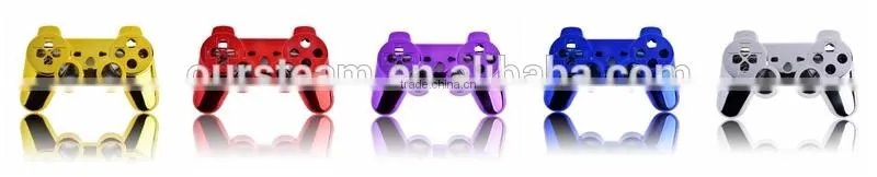 Red Chrome Faceplate for PS3 Wireless Controller Chrome housing for PS3 controller full shell and full set buttons