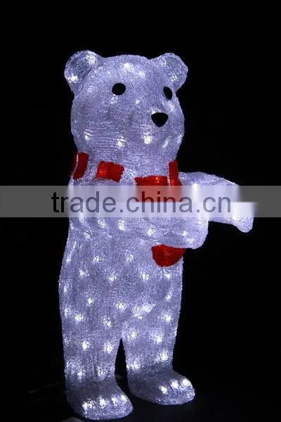 3D LED christmas acrylic bear motif light