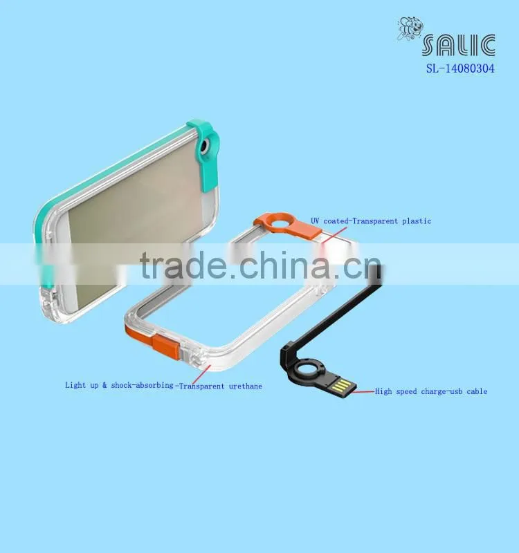 Protective bumper case with lighting charge-usb cable for iPhone 5s