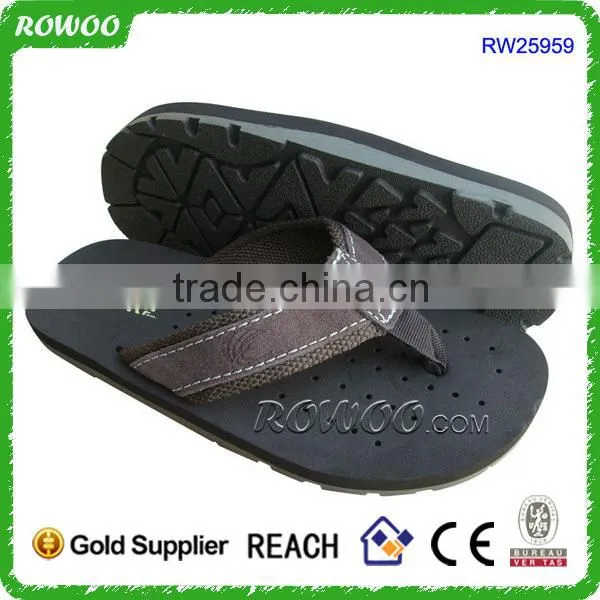 Brown Perf breathable summer men leather sandal