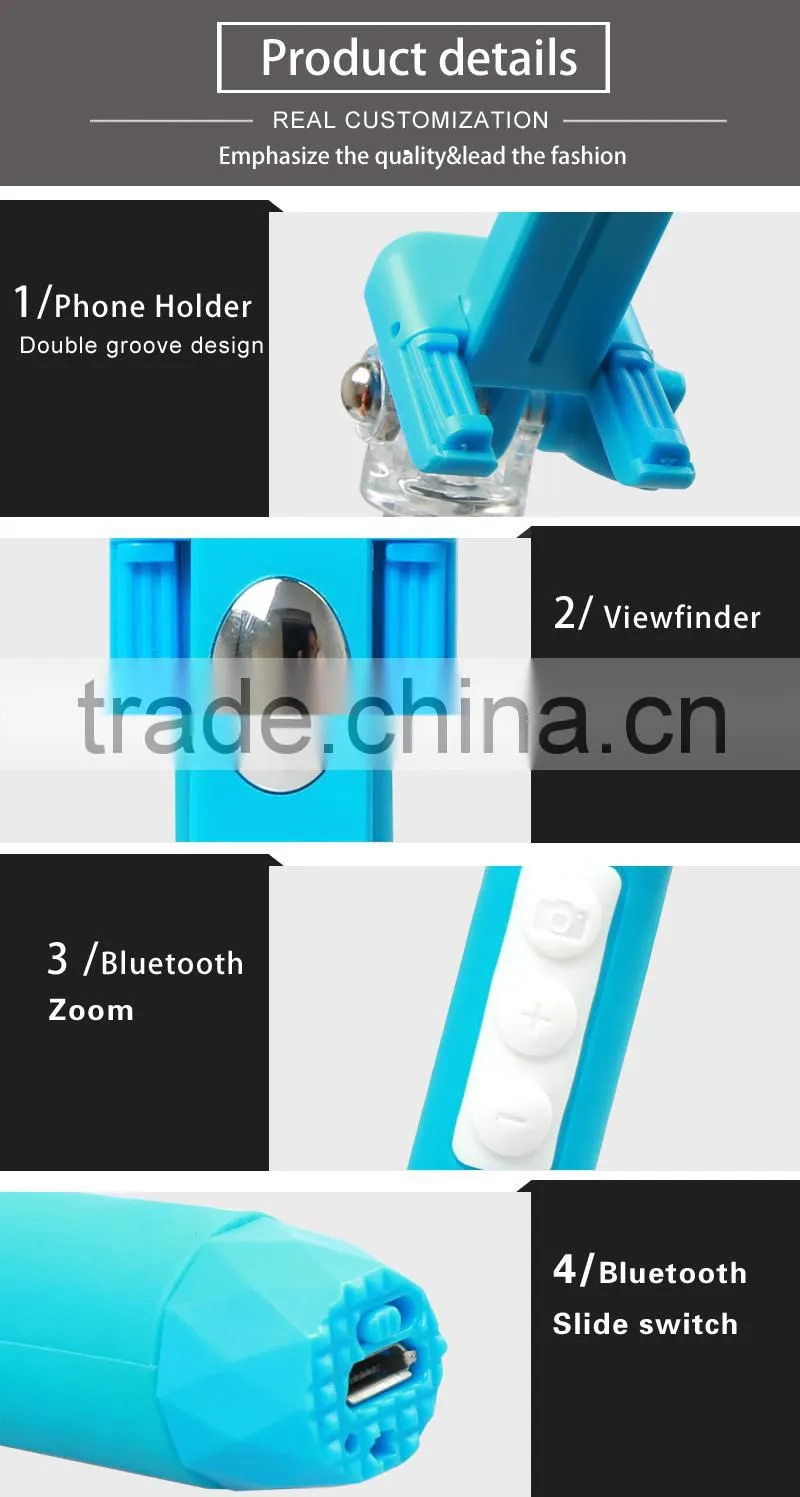 Bluetooth wireless selfie stick zoom Multifunction mini 3 Foldable Extendable Monopod Tripod