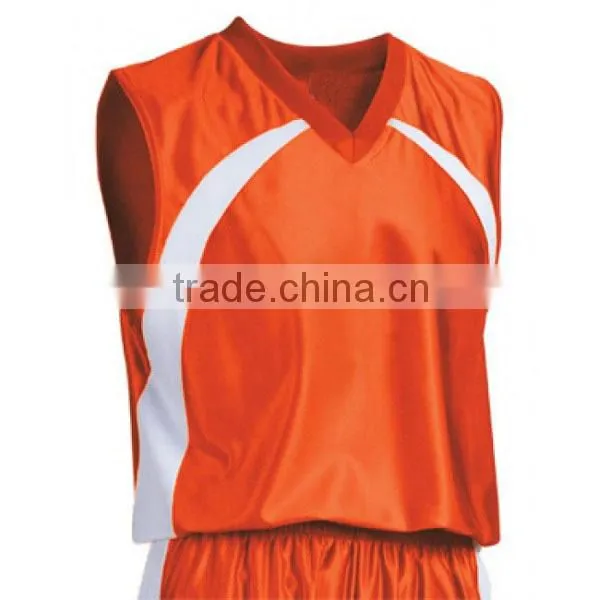 orange reversible basketball jersey with team name and player's number