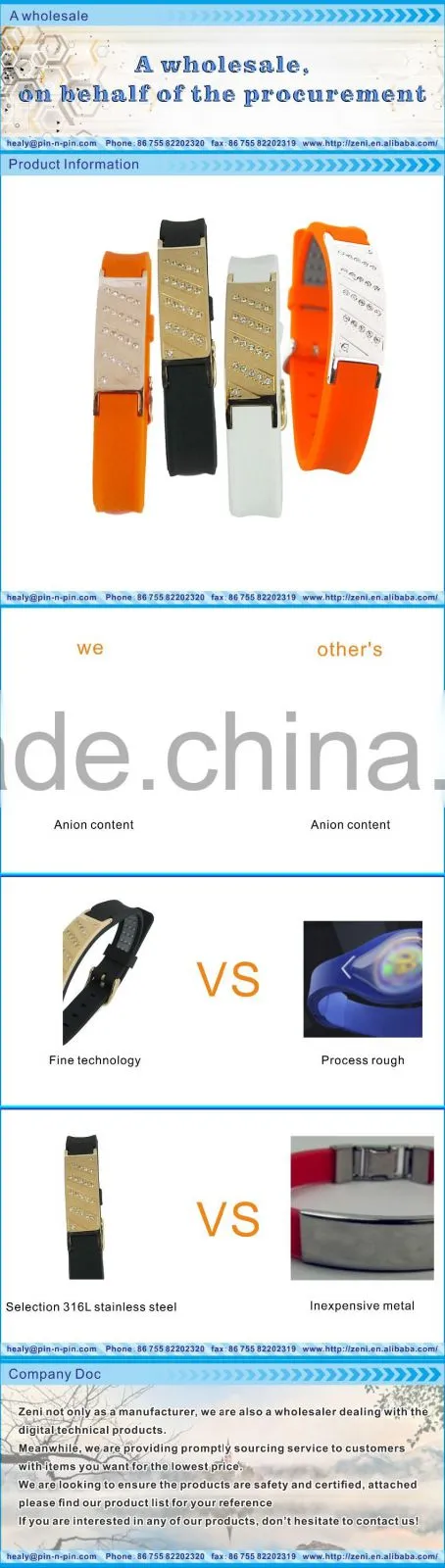 lowest ex-factory price High-quality silicone energy bracelet