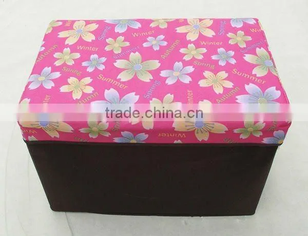 Multi-function Rectangle Folded Leahter Storage Box Stool