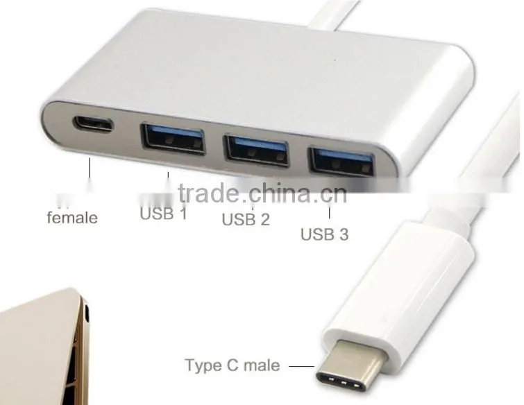 USB Type-C Hub to 3USB and USB C