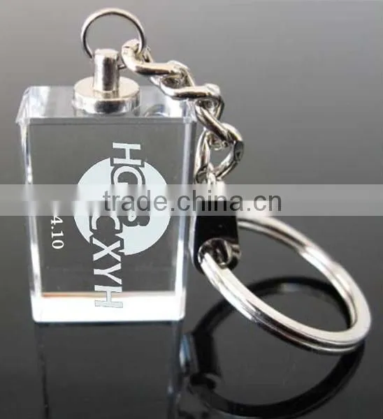 3d laser engraving photo crystal glass keychain