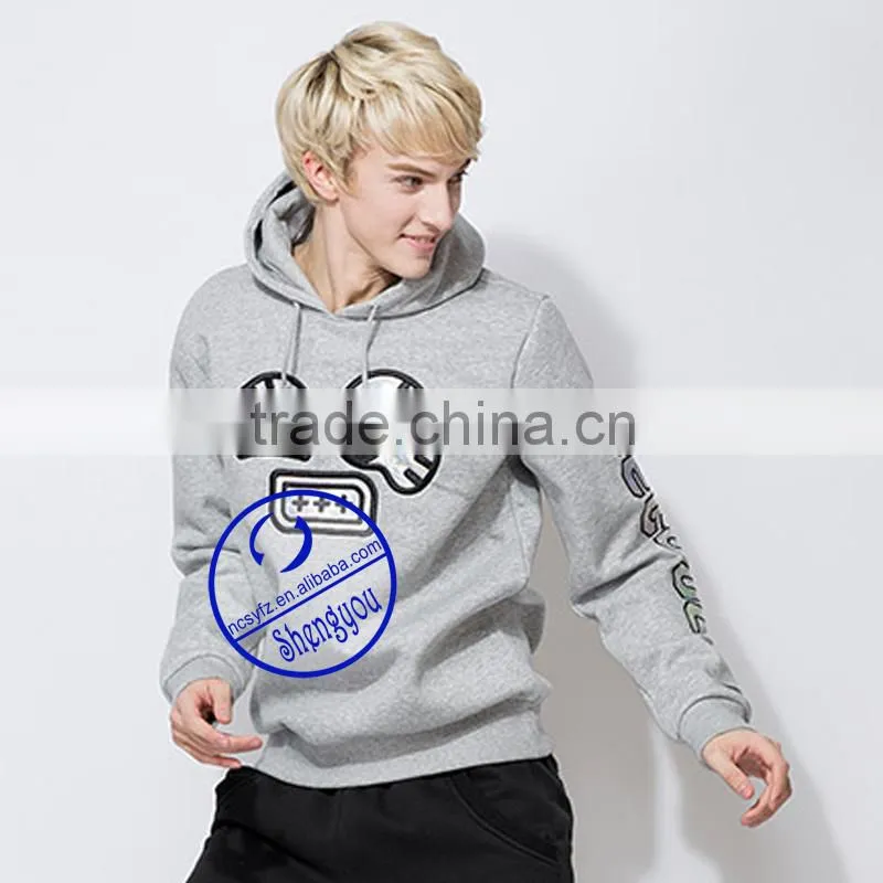 Custom 65 cotton 35 polyester hoodie with embroidered