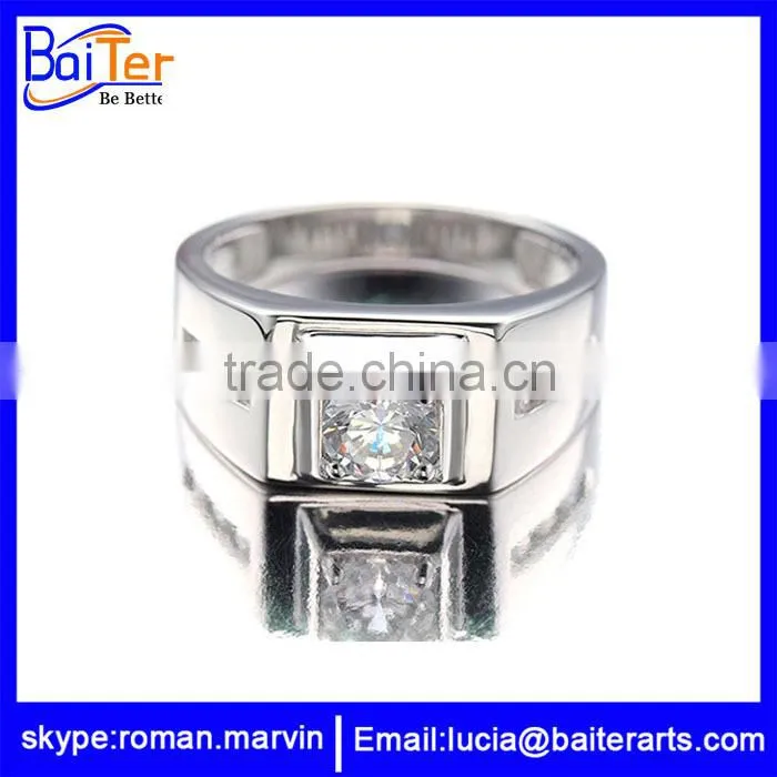 Wholesale fashion silver ring 925 silver ring with black stone