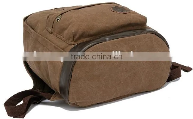 strong canvas backpack with two color for travel / school in China