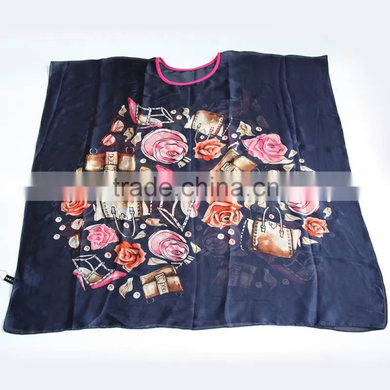 2015 New arrival European Style Women Dress Summer New Design Printing floral Chiffon Dress
