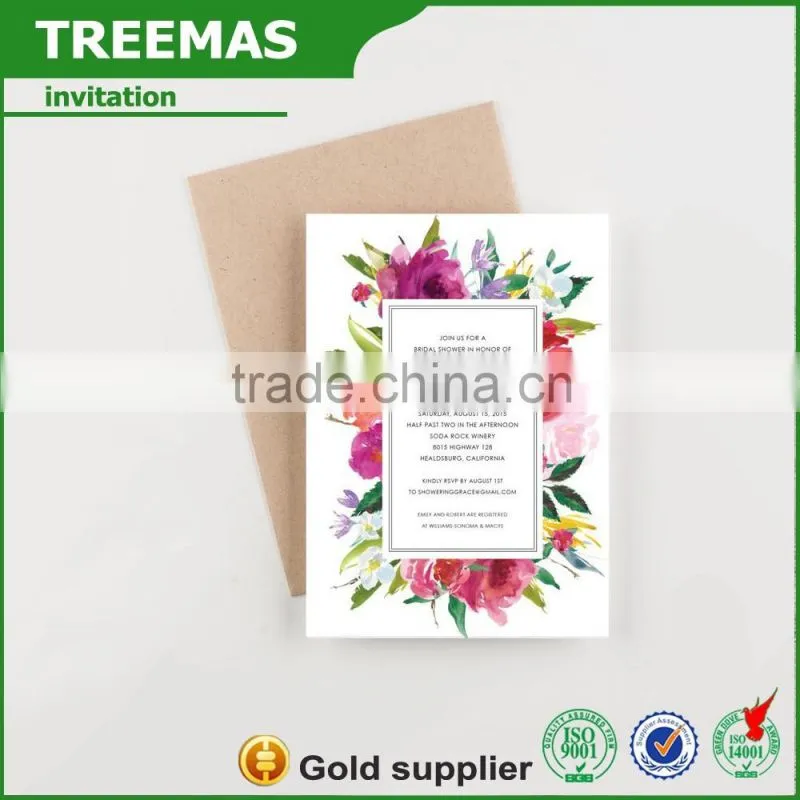 New Arrival Wedding Invitation Card Greeting business,envelope Card Laser Cut Card ZM-GC001