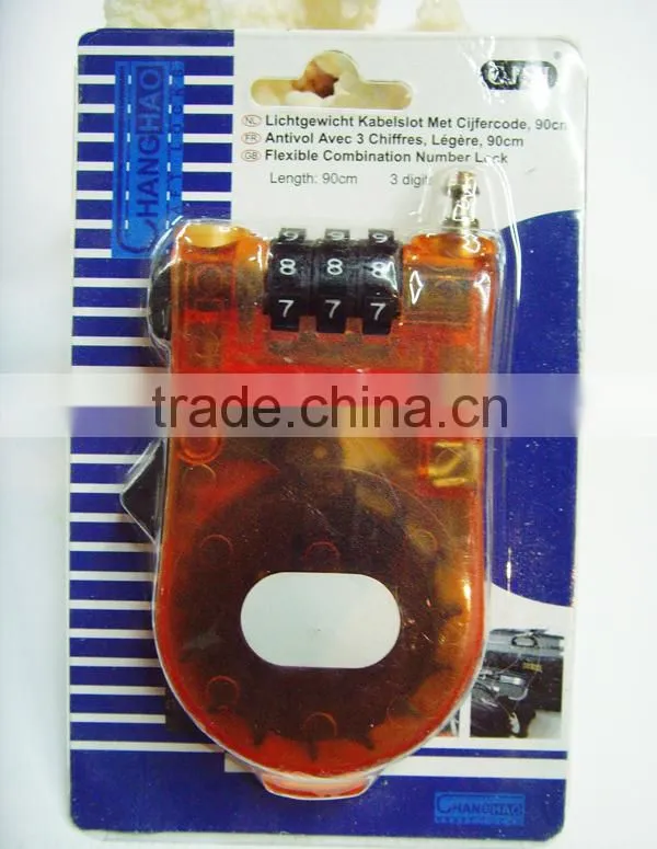 High Security Colorful transparent ABS cable number lock