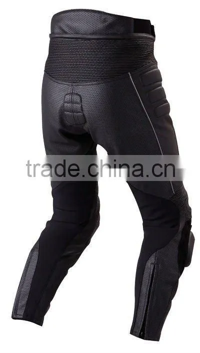 Mens Black Leather Professional Motorbike Racing Pant