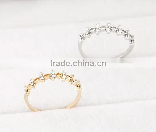 Korean fashion sweet OL personality ring with pure and fresh flowers