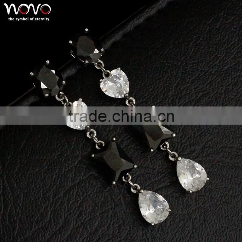 Fashion brass earrings zircon fashion jewelry