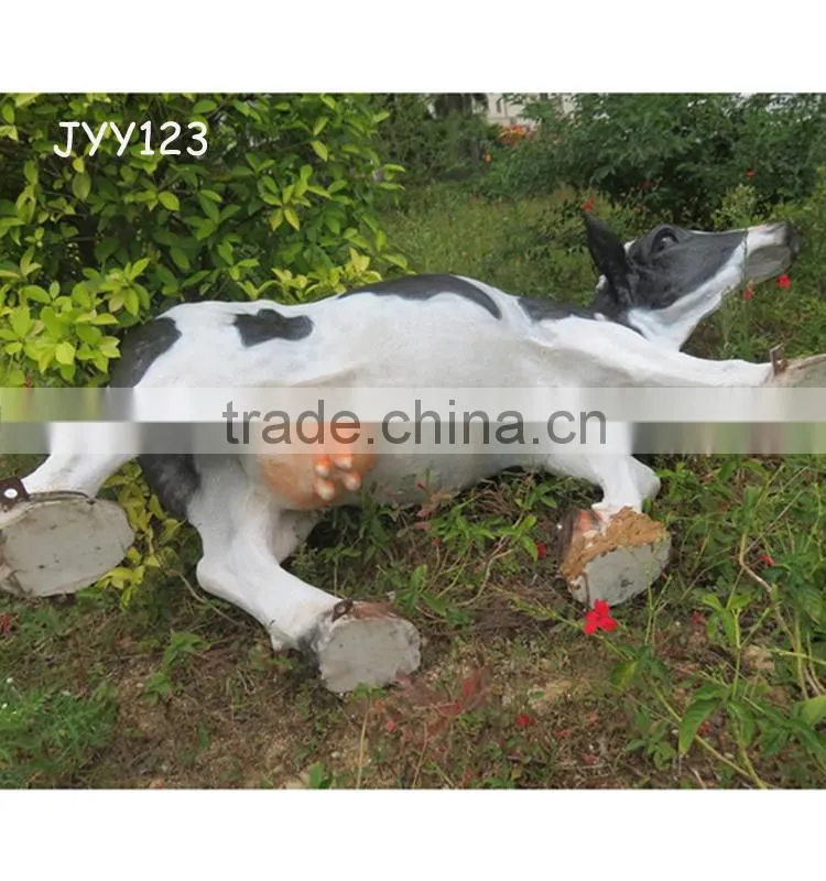 Wholesale garden decoration resin life size cow statue