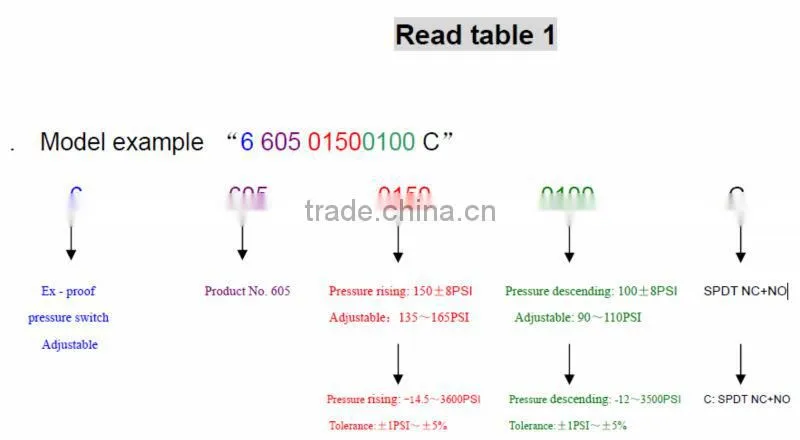 High pressure Ex-proof pressure switch controller 605