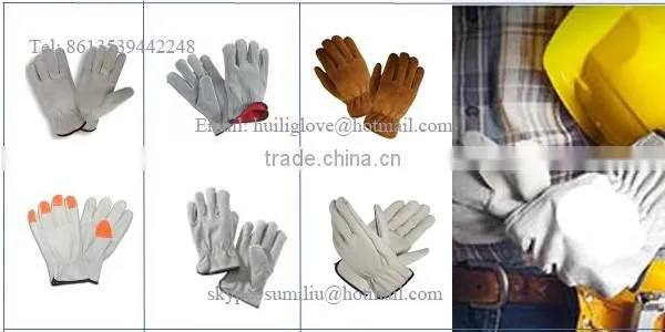 Pigskin leather palm gloves driver working glove