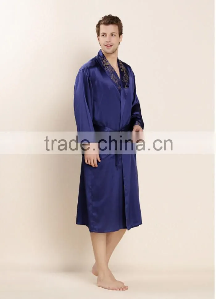 100% silk 19mm charmeuse Men's silk robe