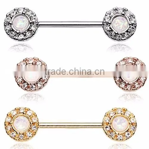 Opal Elegance Nipple Barbell Ring