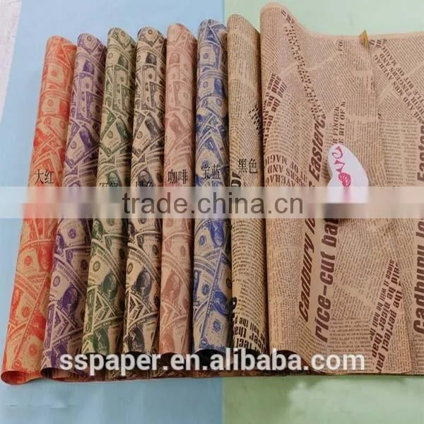 52X75cm bestselling wholesale vintage black newspaper paper black kraft paper