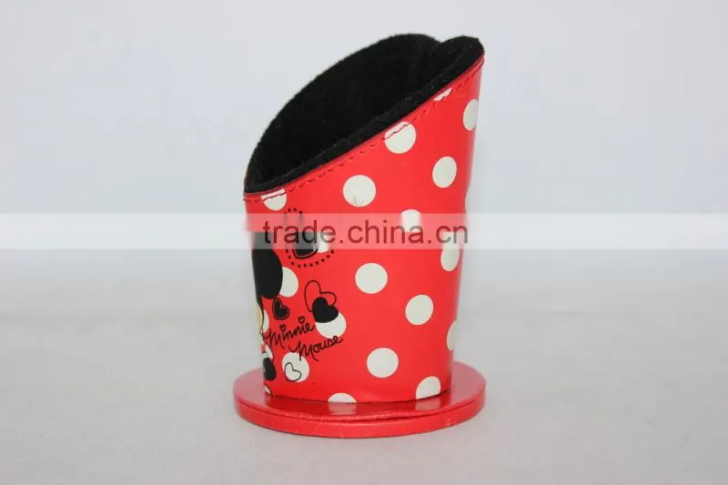 Cute Heart-shaped Cardboard Pen Holder/Colorful Faux Leather Pencil Box