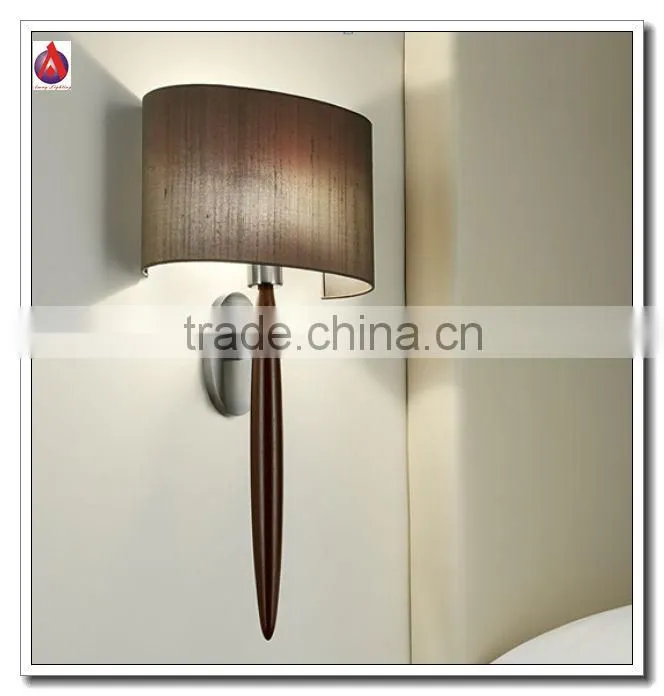 fabric wall lighting with printed pattern black shade