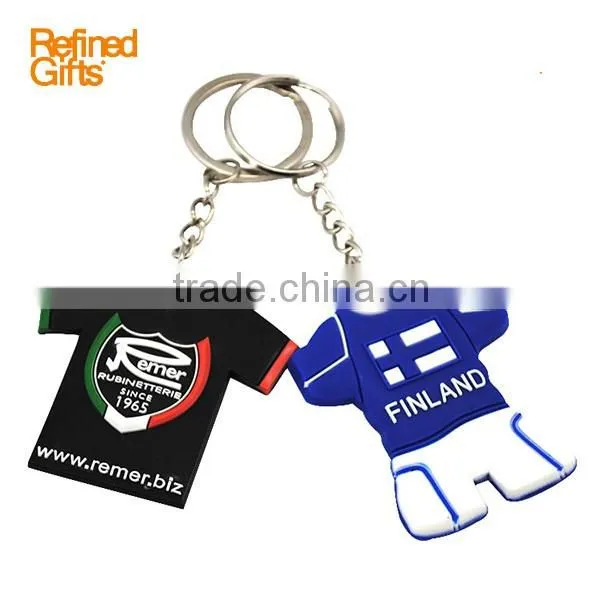 2016 Club polo shirt shape Silicone /soft rubber/PVC Rubber key chain