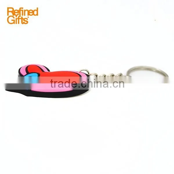 Multi color Factory price good quality PVC Rubber Keychain