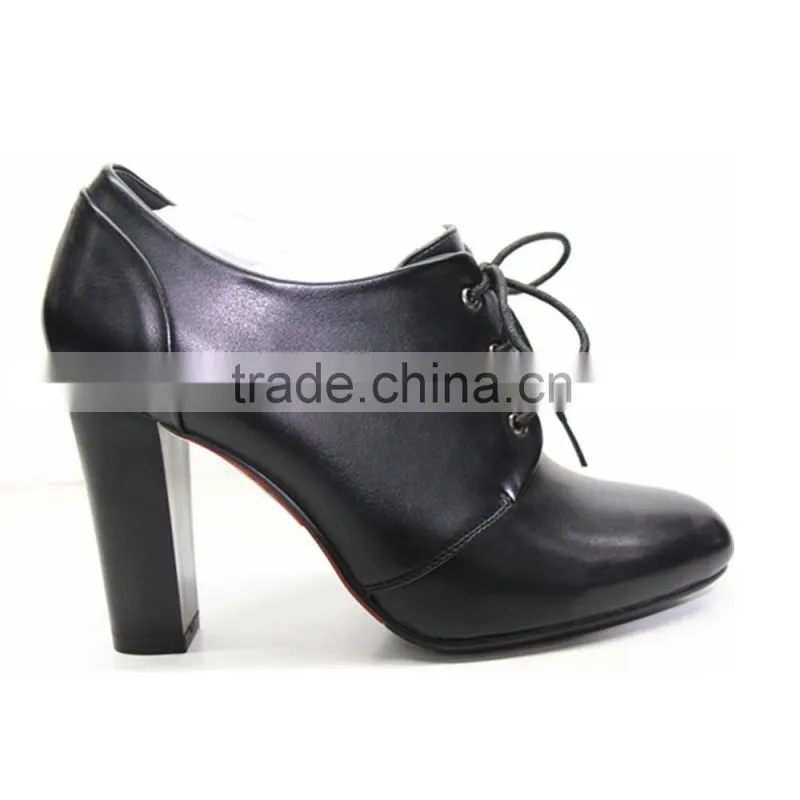 2015 new arrival chunky heel woman shoe