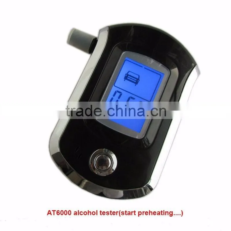 Professional Mini Police Digital LCD Screen Breath Alkohol Alcohol Tester Breathalyzer AT6000 Bafometro Alcoholimetro #