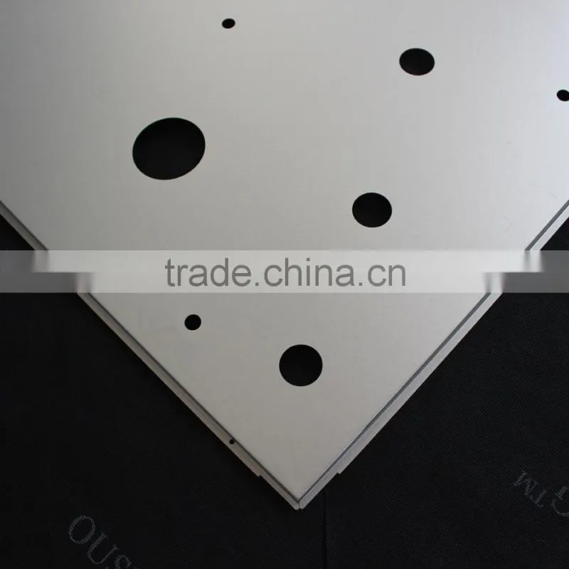 CNC Punching Aluminum or Galvanized Steel 2x2 Ceiling Tiles Perforated Lay-in Metal Suspended Ceiling Tiles