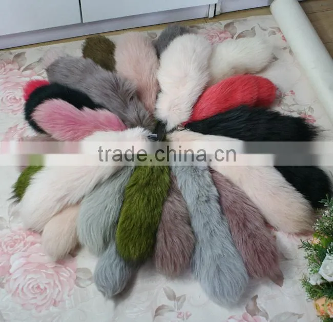 Natural Fox Fur Tail / Dye Color Fox Tail Fur Keychain