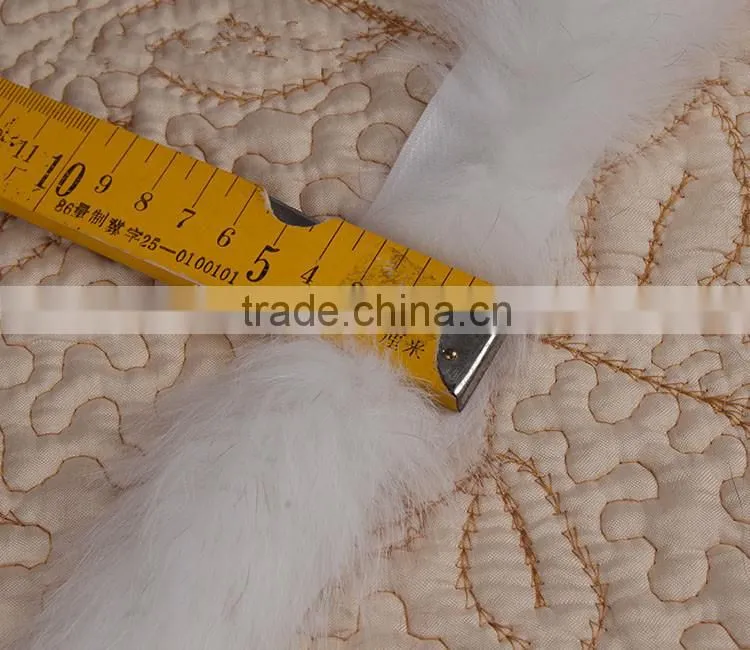 Natural Colored Fox Fur Strips / Blue Fox Trimming For Hoods And Collars