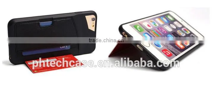 Leather Back cover Case with Card Slot for iphone 6