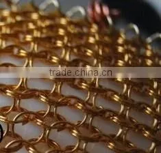 golden color stainless double circular ring meshes for custains