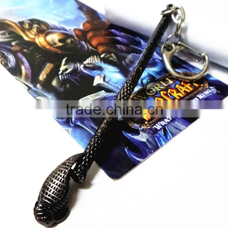 High Quality World Of Warcraft Keychain wholesale,Sword shaped metal keychain Souvenir