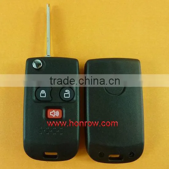 High quality Soft key 3 button flip remote key blank shell/ key case/key cover for Ford