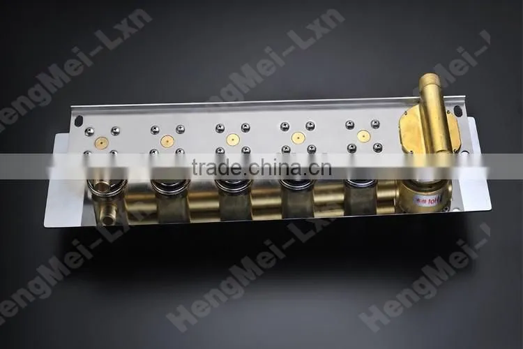 luxury bathroom accessories 5 in 1 multicolor remote control embed ceiling led rainfall waterfall shower set