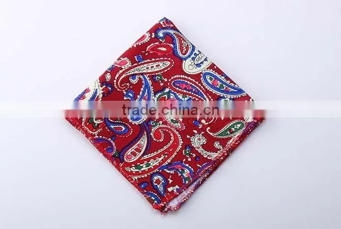 Paisley Pattern Pocket Square,100% Cotton Pocket Square