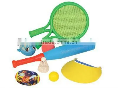 Plastic outdoor toy beach racket with pvc bag