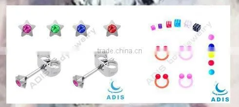 mix color stainless steel cones in piercing jewelry