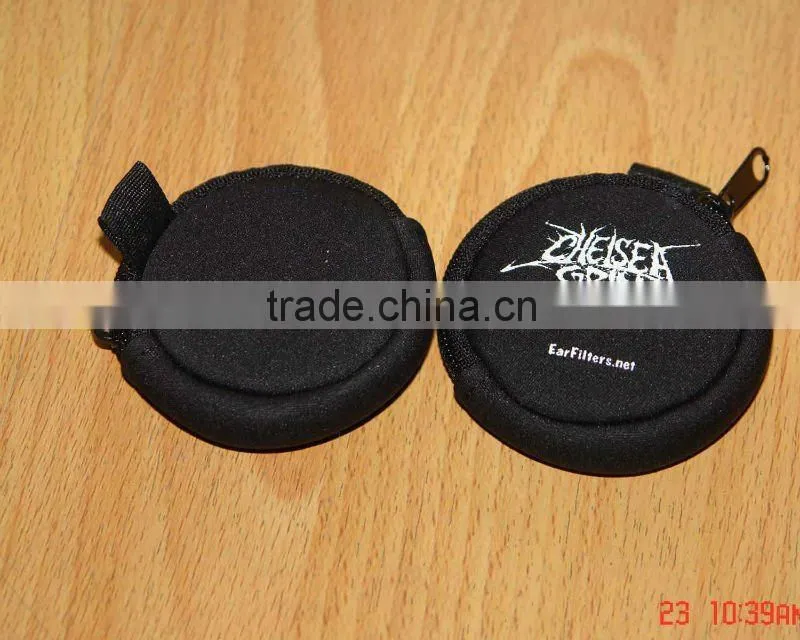 2016 High Quality Round Shape Neoprene Coin Purses/Bags,with zipper