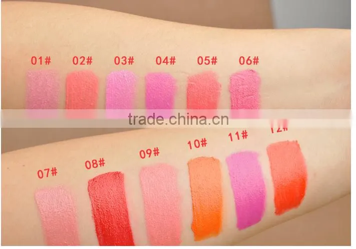 Newest 12 Fashion Colors Name Sugar Box Mini Water Sense Lip Stick Lipstick Pencil, Long Lasting than Kiss proof