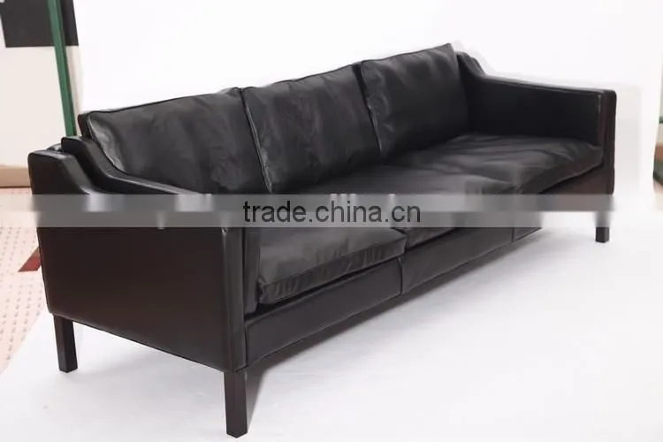 Modern luxury leather sofa black italy sofa borge mogensen sofa replica